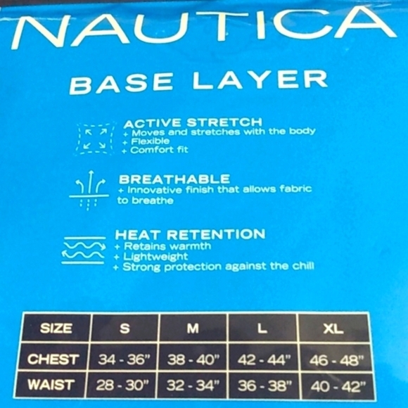 NAUTICA MEN'S GRAY BASE LAYER ACTIVEWEAR LONG PANTS SIZE LARGE NWT - Picture 6 of 6